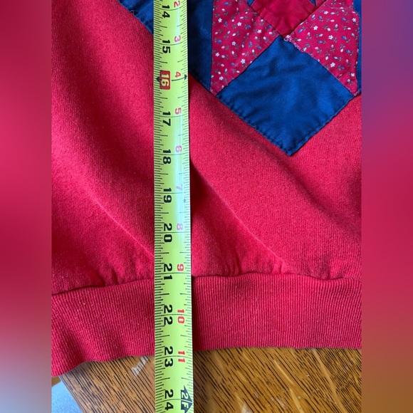 Vintage Fruit of the Loom Crewneck Raglan Cotton-Blend Applique Americana Quilt - Picture 8 of 12